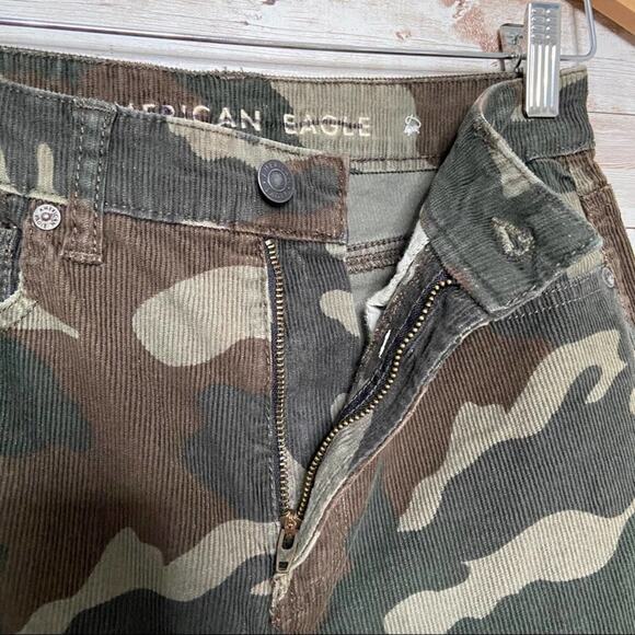American Eagle Outfitters Camouflage Mom Jeans Corduroy Cabincore Preppy Size 0 - Picture 3 of 10